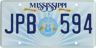 MS license plate JPB594