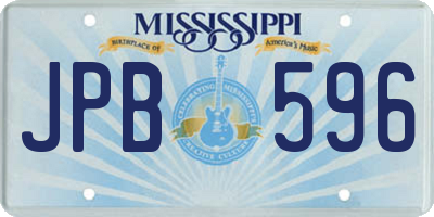 MS license plate JPB596