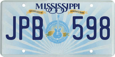MS license plate JPB598