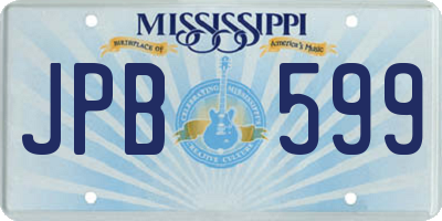 MS license plate JPB599