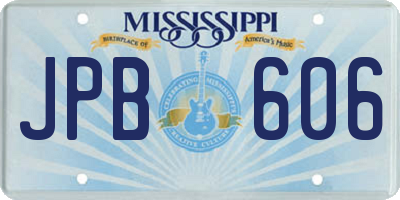 MS license plate JPB606
