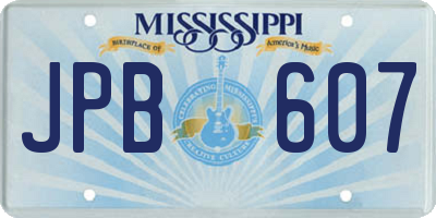 MS license plate JPB607