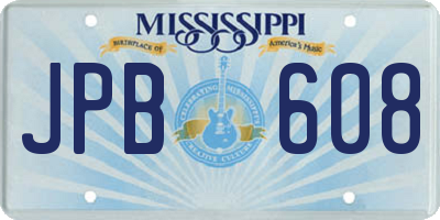 MS license plate JPB608