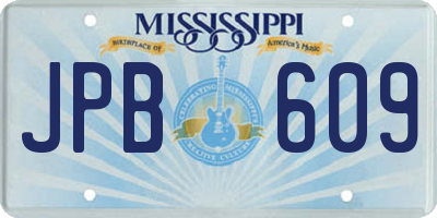 MS license plate JPB609