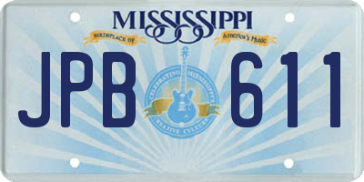 MS license plate JPB611