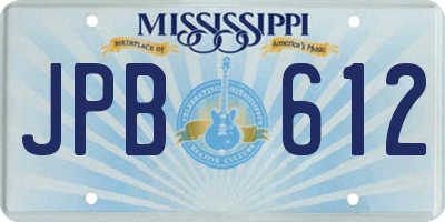 MS license plate JPB612