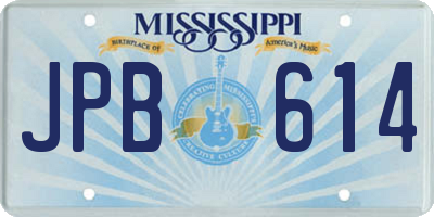 MS license plate JPB614