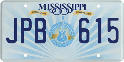 MS license plate JPB615