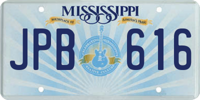 MS license plate JPB616