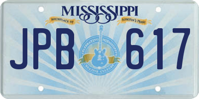 MS license plate JPB617