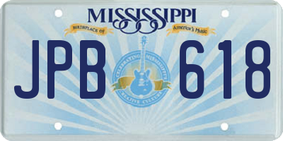 MS license plate JPB618