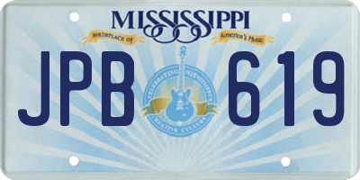 MS license plate JPB619