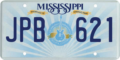 MS license plate JPB621