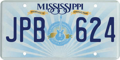 MS license plate JPB624