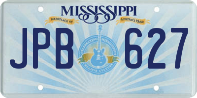 MS license plate JPB627