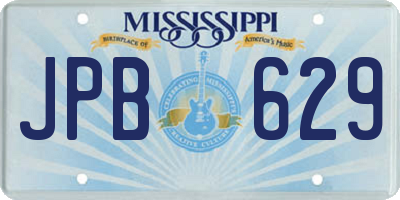 MS license plate JPB629