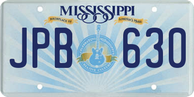 MS license plate JPB630