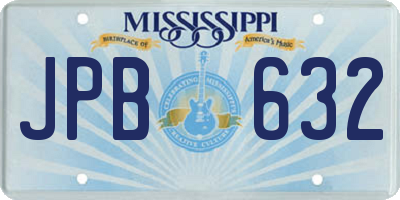 MS license plate JPB632