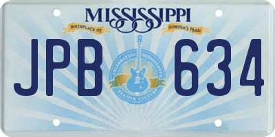 MS license plate JPB634