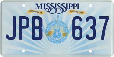MS license plate JPB637