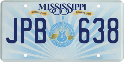 MS license plate JPB638