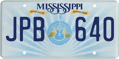 MS license plate JPB640
