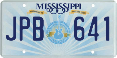 MS license plate JPB641