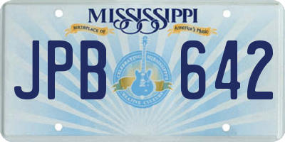 MS license plate JPB642