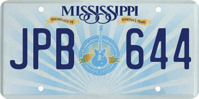 MS license plate JPB644