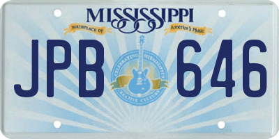 MS license plate JPB646