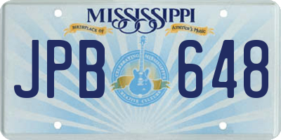 MS license plate JPB648
