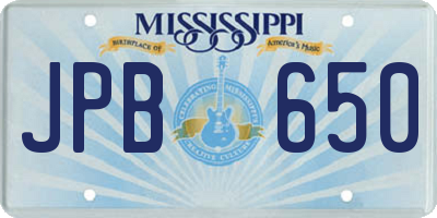 MS license plate JPB650