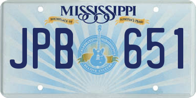 MS license plate JPB651