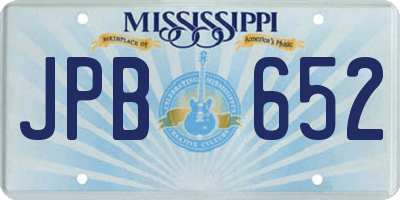 MS license plate JPB652