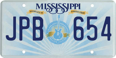 MS license plate JPB654
