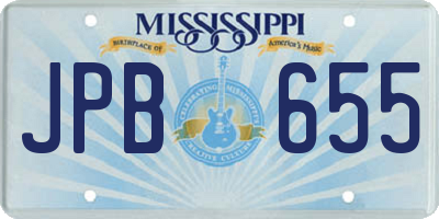 MS license plate JPB655