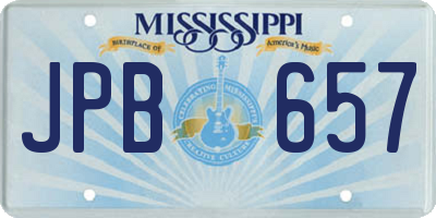 MS license plate JPB657