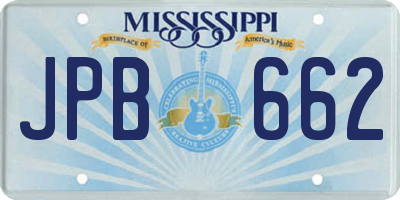 MS license plate JPB662
