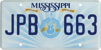 MS license plate JPB663