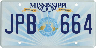 MS license plate JPB664