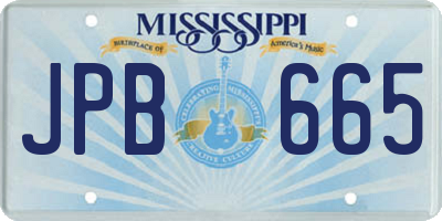 MS license plate JPB665