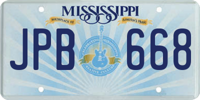 MS license plate JPB668