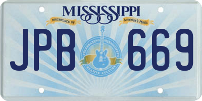 MS license plate JPB669