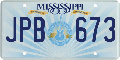 MS license plate JPB673