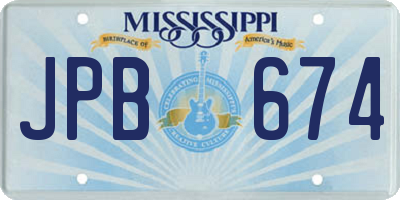MS license plate JPB674