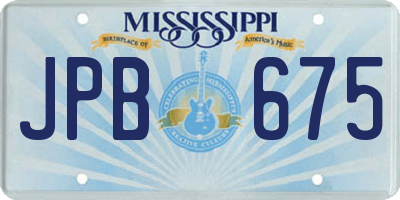 MS license plate JPB675