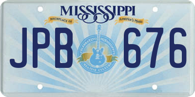MS license plate JPB676