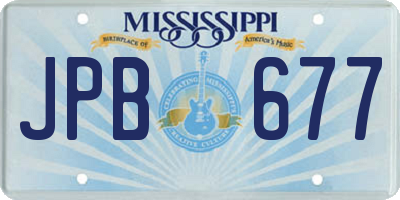MS license plate JPB677