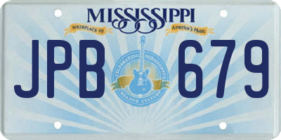 MS license plate JPB679
