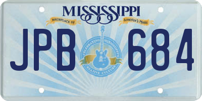 MS license plate JPB684